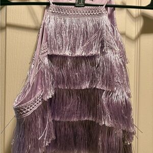 Forever 21 Lilac Asymmetrical Fringe top